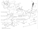 Manual Lift Linkage Diagram and Parts List for R1-16O802 1990 Toro Lawn Tractor