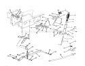 Manual Lift Linkage Diagram and Parts List for R1-16O804 2000001-2999999 - 1992 Toro Lawn Tractor