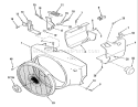 Blower Housing And Governor Diagram and Parts List for R1-18OE01 1990 Toro Lawn Tractor