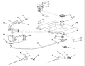 Throttle, Choke And Fuel Controls Diagram and Parts List for R1-18OE01 1990 Toro Lawn Tractor