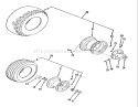 Wheels And Tires Diagram and Parts List for R1-18OE02 1990 Toro Lawn Tractor