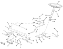 Front Axle & Steering Assembly Diagram and Parts List for R2-12OE01 1000001-1999999 - 1991 Toro Lawn Tractor