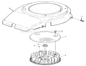 12Hp Engine Flywheel & Cover Assembly Diagram and Parts List for R2-12OE02 2000001-2999999 - 1992 Toro Lawn Tractor