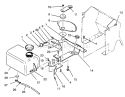 Fuel Tank And Steering Bracket Assembly Diagram and Parts List for R2-16BE01 2000001-2999999 - 1992 Toro Lawn Tractor