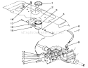 Hydraulic Reservoir Assembly Diagram and Parts List for R2-16BE01 2000001-2999999 - 1992 Toro Lawn Tractor