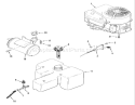 Engine, Fuel & Exhaust Systems Diagram and Parts List for E2-17K502 1989 Toro Lawn Tractor