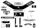 Decals & Miscellaneous Diagram and Parts List for R3-10B404 3900001-3999999 - 1993 Toro Lawn Tractor