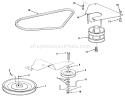 Drive Belt & Pulley Assembly Diagram and Parts List for R3-10B404 3900001-3999999 - 1993 Toro Lawn Tractor