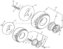 Wheels & Tires Diagram and Parts List for S2-12B502 1000001-1999999 - 1991 Toro Lawn Tractor