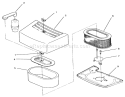 Air Cleaner Assembly Diagram and Parts List for Y1-20OE03 2000001-2999999 - 1992 Toro Lawn Tractor