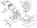 Fenders, Floor Pan & Seat Assembly Diagram and Parts List for Y1-20OE03 2000001-2999999 - 1992 Toro Lawn Tractor