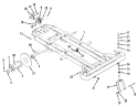 Frame, Rear Hub And Front Wheel Fork Diagram and Parts List for Z1-24OE03 1990 Toro Lawn Tractor