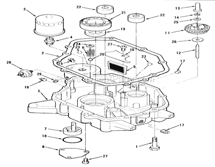 Oil Base And Oil Pump-612-Z Diagram and Parts List for Y1-12OE01 1990 Toro Lawn Tractor