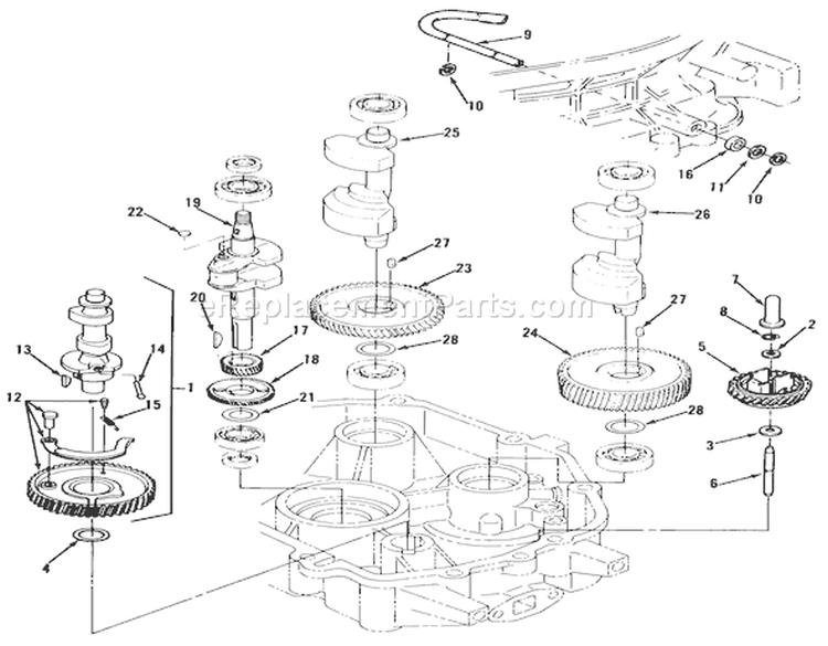 Crankshaft & Camshaft-612-Z Diagram and Parts List for Y1-12OE01 1990 Toro Lawn Tractor