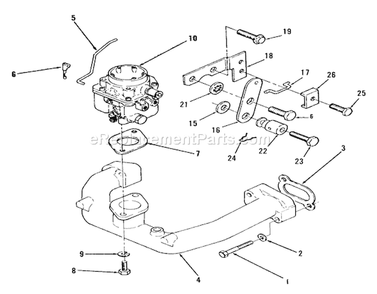 Section 9-Carburetor Components Diagram and Parts List for Y1-16OE01 1989 Toro Lawn Tractor