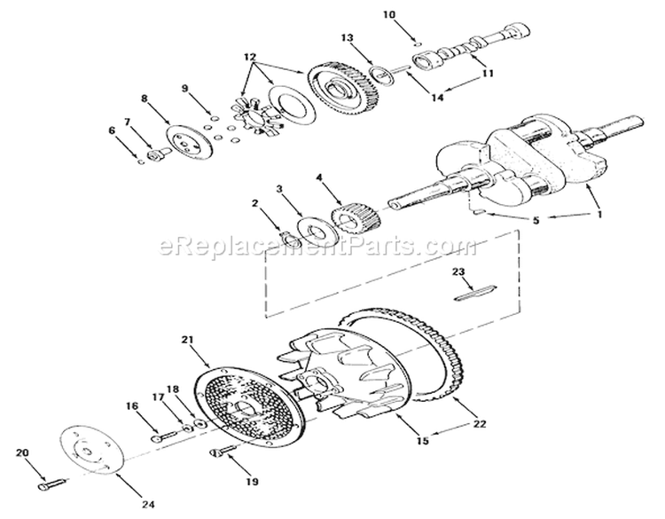 Section 9-Crankshaft, Camshaft And Flywheel Diagram and Parts List for Y1-16OE01 1989 Toro Lawn Tractor