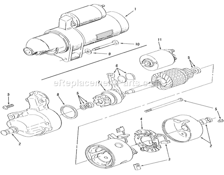 Section 10-Starter Diagram and Parts List for Y1-16OE01 1989 Toro Lawn Tractor