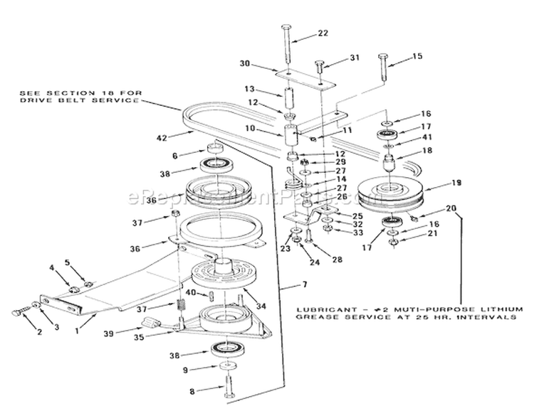 Section 14-Pto Electric Clutch And Drive Diagram and Parts List for Y1-16OE01 1989 Toro Lawn Tractor