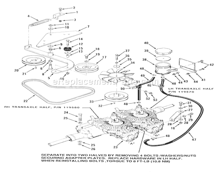 Section 3-Transmission And Drive System Diagram and Parts List for Y1-16OE01 1989 Toro Lawn Tractor