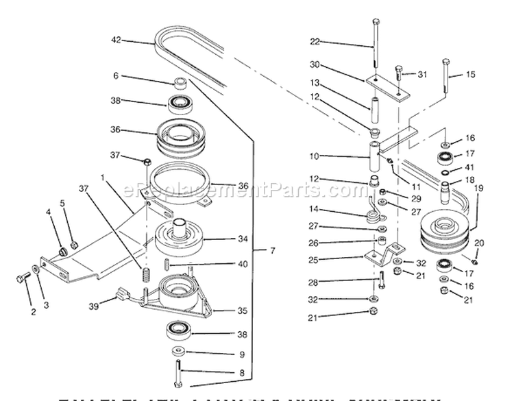 Pto Electric Clutch & Drive Assembly Diagram and Parts List for Y1-16OEE4 2000001-2999999 - 1992 Toro Lawn Tractor