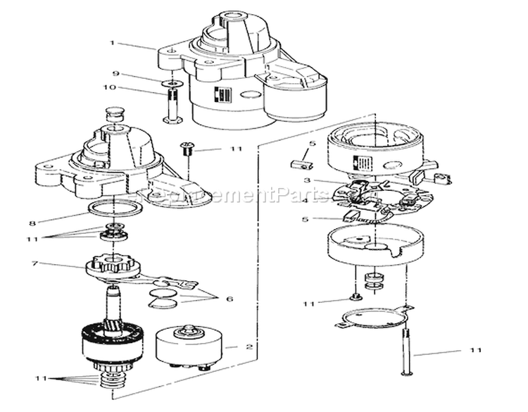 Starter Assembly Diagram and Parts List for Y1-16OEE4 2000001-2999999 - 1992 Toro Lawn Tractor