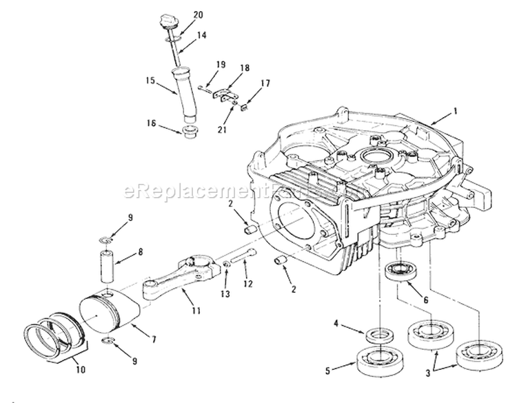 Engine Cylinder Block-612-Z Diagram and Parts List for Y1-12OE02 1000001-1999999 - 1991 Toro Lawn Tractor