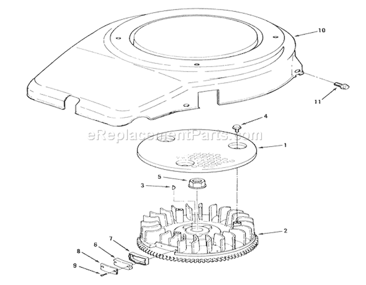 Flywheel And Cover-612-Z Diagram and Parts List for Y1-12OE02 1000001-1999999 - 1991 Toro Lawn Tractor