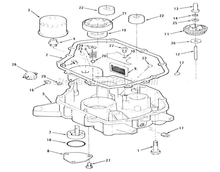 Oil Base And Oil Pump-612-Z Diagram and Parts List for Y1-12OE02 1000001-1999999 - 1991 Toro Lawn Tractor