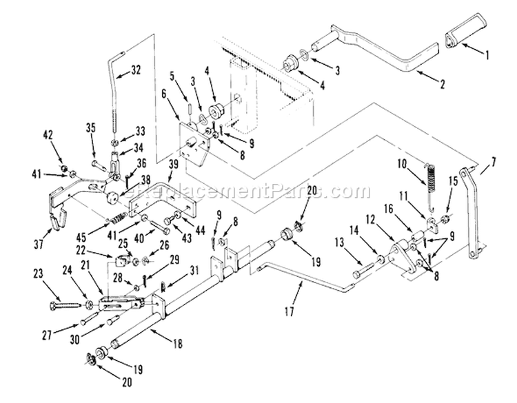 Parking Brake Diagram and Parts List for Y1-12OE02 1000001-1999999 - 1991 Toro Lawn Tractor