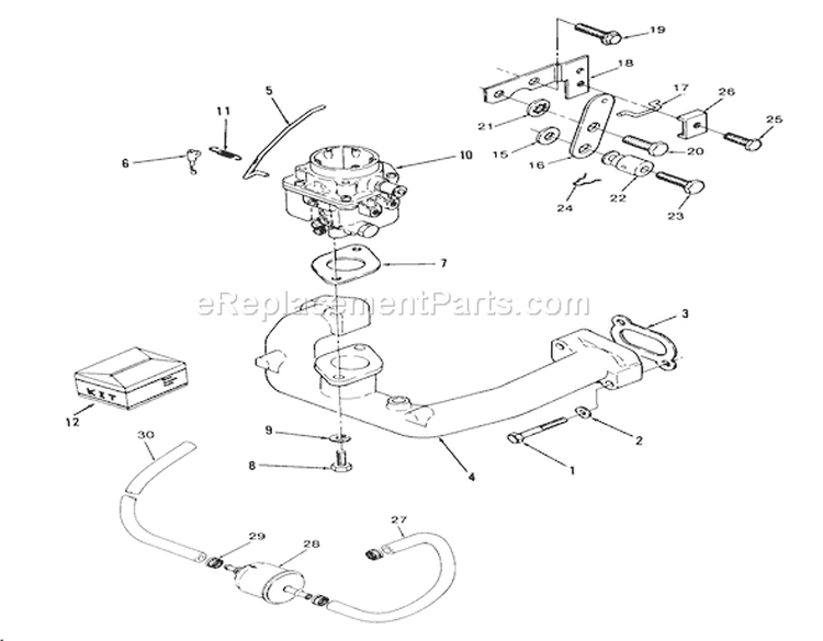 Carburetor And Intake Manifold-616-Z, 620-Z Diagram and Parts List for Y1-12OE02 1000001-1999999 - 1991 Toro Lawn Tractor