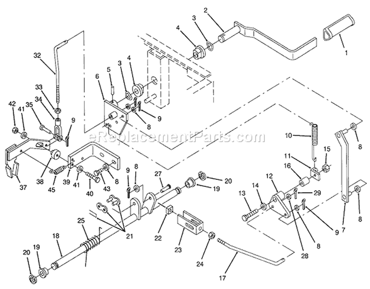 Parking Brake Assembly Diagram and Parts List for Y1-20OE03 2000001-2999999 - 1992 Toro Lawn Tractor
