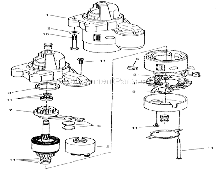 Starter Assembly Diagram and Parts List for Y1-20OE03 2000001-2999999 - 1992 Toro Lawn Tractor