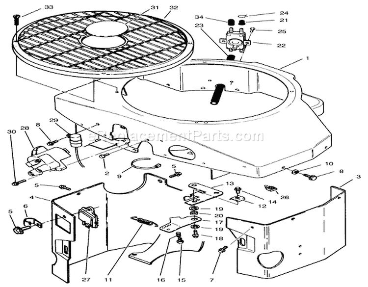 Covers, Fuel Pump, Coil, Regulator & Governor Linkage Assembly Diagram and Parts List for Y1-20OE03 2000001-2999999 - 1992 Toro Lawn Tractor