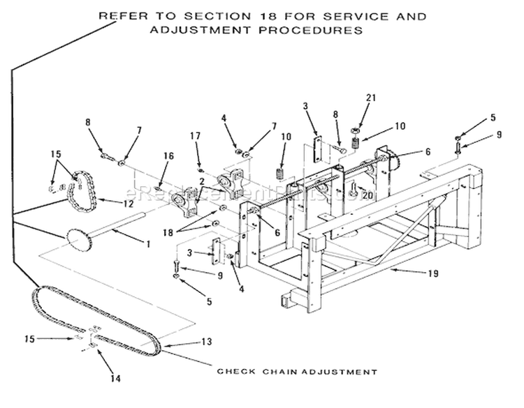 Transmission Drive Diagram and Parts List for Z1-18KE01 1986 Toro Lawn Tractor