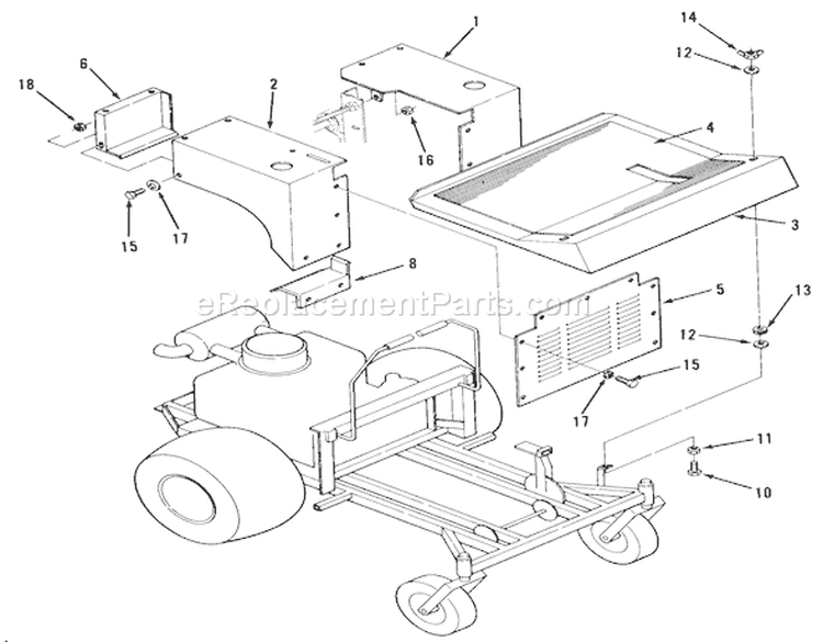 Fenders And Covers Diagram and Parts List for Z1-18KE01 1986 Toro Lawn Tractor