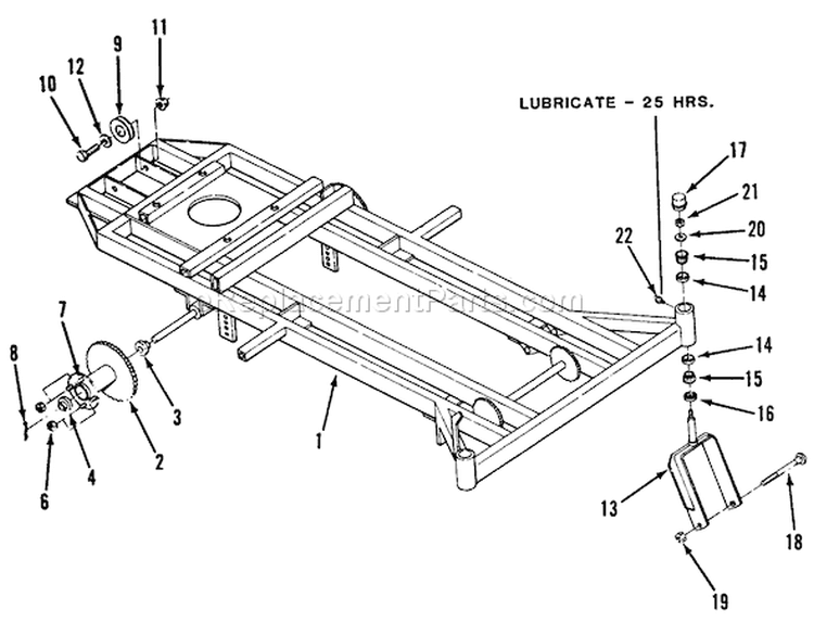 Frame, Rear Hub And Front Wheel Fork Diagram and Parts List for Z1-18KE01 1986 Toro Lawn Tractor