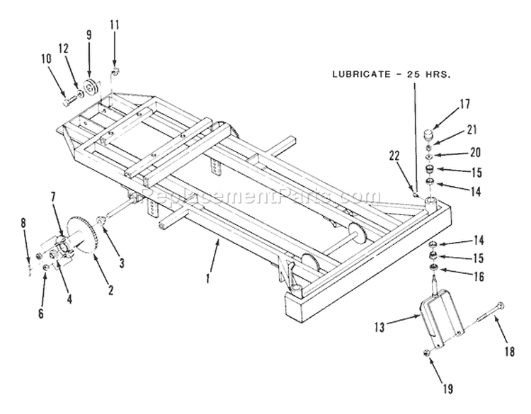 Frame, Rear Hub And Front Wheel Fork Diagram and Parts List for Z1-18KE02 1987 Toro Lawn Tractor