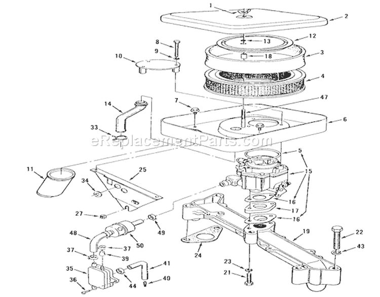 Section 3-Air Cleaner And Fuel Systeh Diagram and Parts List for Z1-24OE01 1988 Toro Lawn Tractor