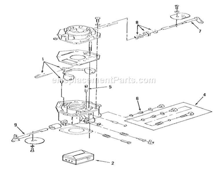 Section 3-Carburetor Components Diagram and Parts List for Z1-24OE01 1988 Toro Lawn Tractor