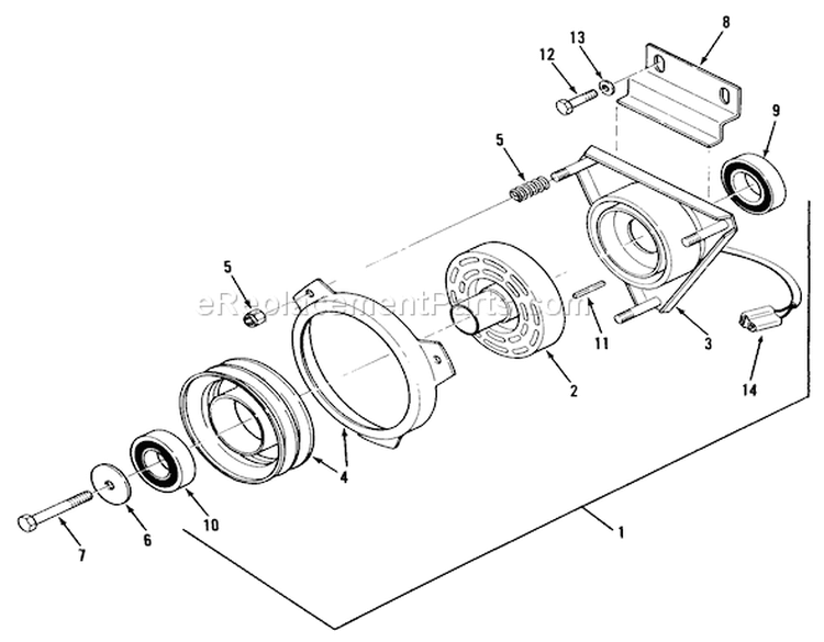 Pto Electric Clutch Diagram and Parts List for Z1-24OE03 1990 Toro Lawn Tractor