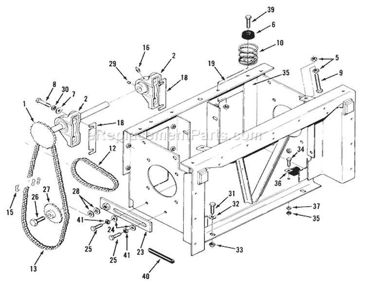 Transmission Drive Diagram and Parts List for Z1-24OE03 1990 Toro Lawn Tractor