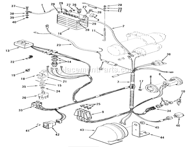Electrical System Diagram and Parts List for Z1-24OE03 1990 Toro Lawn Tractor