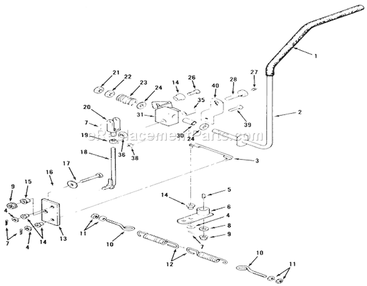 Transmission Drive Linkage Diagram and Parts List for Z1-24OE04 1000001-1999999 - 1991 Toro Lawn Tractor