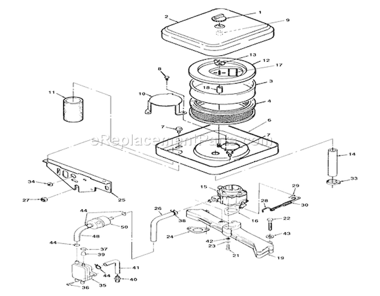 Air Cleaner And Carburetor Diagram and Parts List for Z1-24OE05 2000001-2999999 - 1992 Toro Lawn Tractor