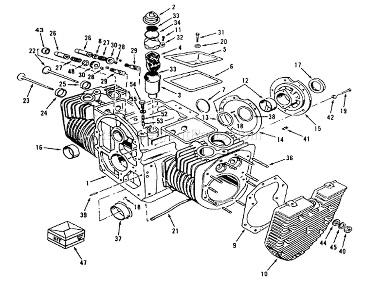 Engine Cylinder Block P224 G Spec. E Diagram and Parts List for Z1-24OE05 2000001-2999999 - 1992 Toro Lawn Tractor