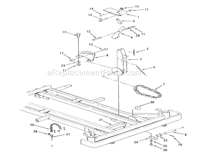 Attachment Height Control Diagram and Parts List for Z1-24OE05 2000001-2999999 - 1992 Toro Lawn Tractor