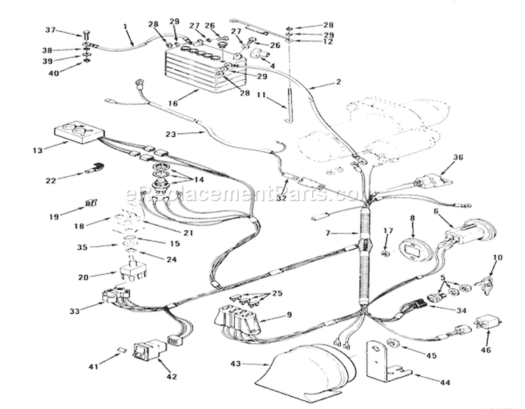 Electrical System Diagram and Parts List for Z1-24OE05 2000001-2999999 - 1992 Toro Lawn Tractor