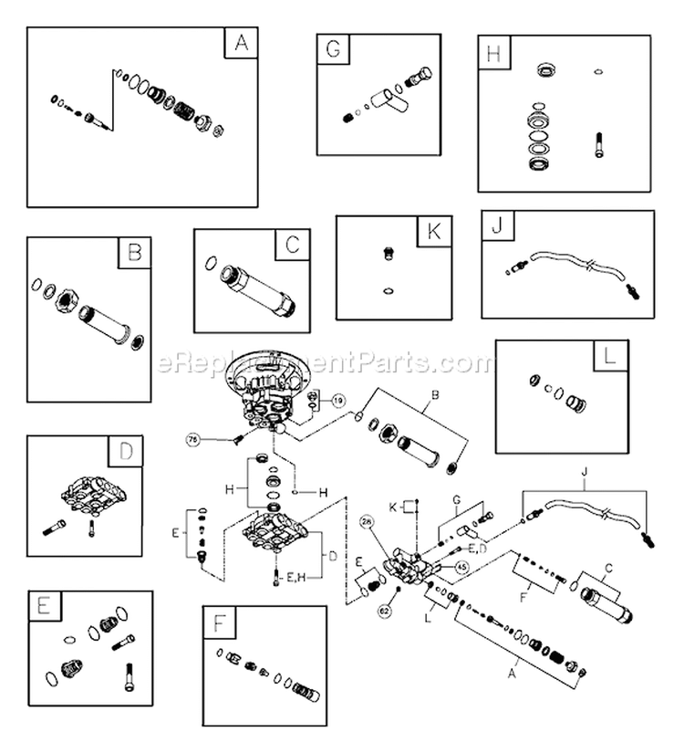 Page B Diagram and Parts List for 020207-1  Troy-Bilt Pressure Washer