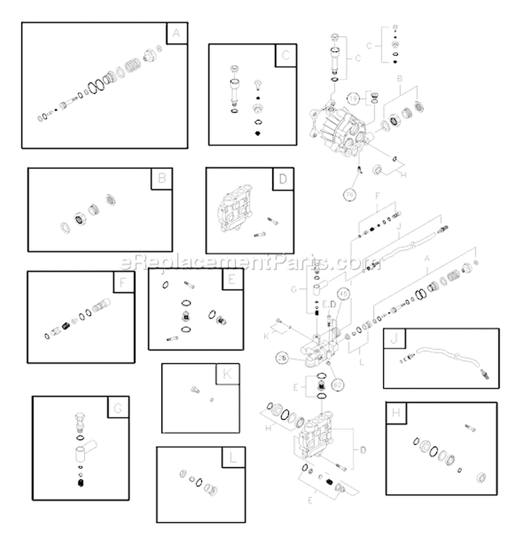 Page B Diagram and Parts List for 020208-1  Troy-Bilt Pressure Washer