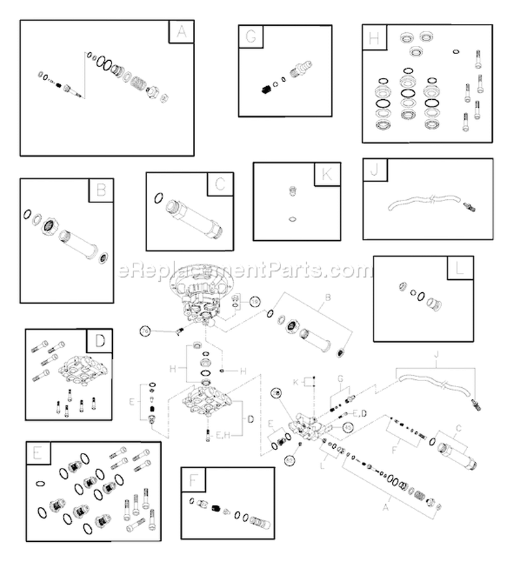 Page B Diagram and Parts List for 020213-0  Troy-Bilt Pressure Washer
